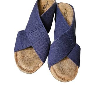 Lucky Brand Miller2 Wedge Sandals Blue Size 10